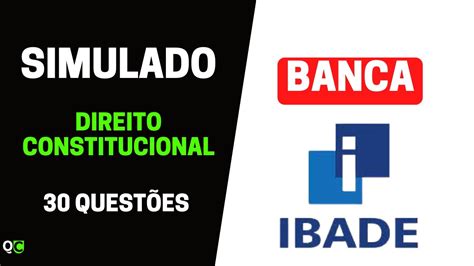 Quest Es De Direito Constitucional Banca Ibade Simulado Youtube