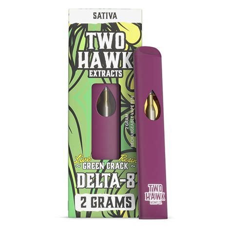 Delta 8 Thc Vape Pen Green Crack Sativa 2g Two Hawk Extracts