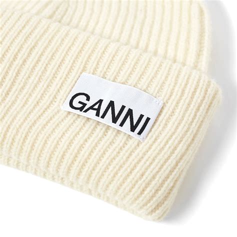 Ganni Rib Knit Beanie Egret End Kr