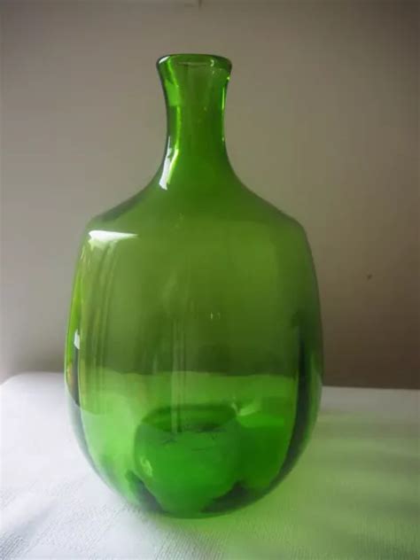 Vintage Blenko Glass S Green Blenko Ribbed Decanter Design By John