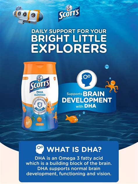Buy Scott's DHA Chewable Gummies, Fish Oil Omega 3 Children Supplement ...