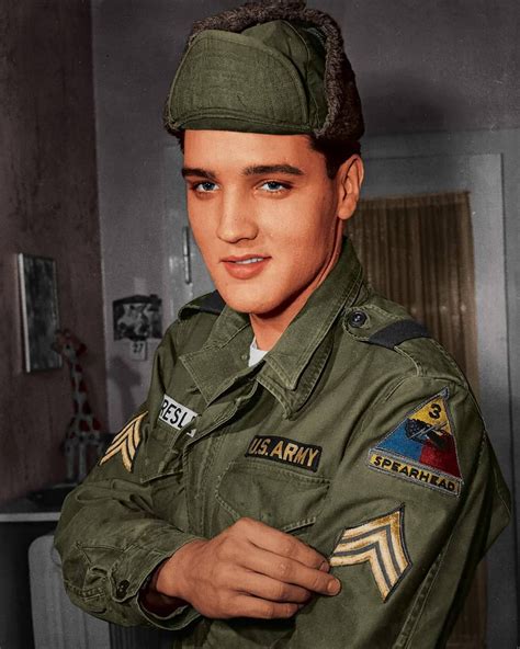 Colorized Photo Of Our King In The Army Elvispresley Sstyle