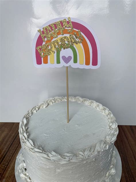 Rainbow Themed Cake and Cupcake Toppers Rainbow Birthday - Etsy