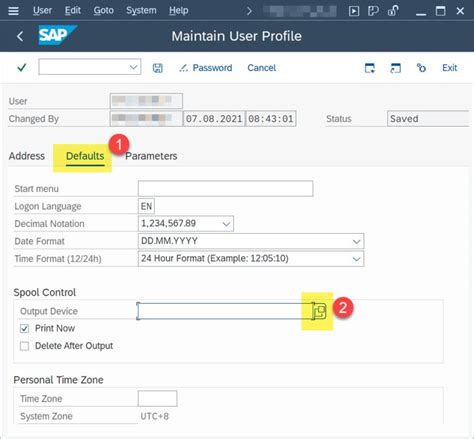 How To Set Default User Printer In Sap