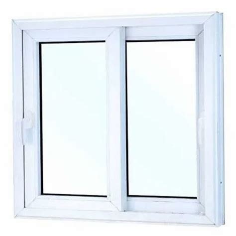 White Upvc Two Track Sliding Window Glass Thickness Mm At