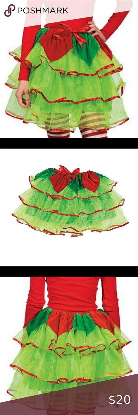 New Green Holiday Ruffle Tired Tulle Skirt With Stretchy Elastic Band