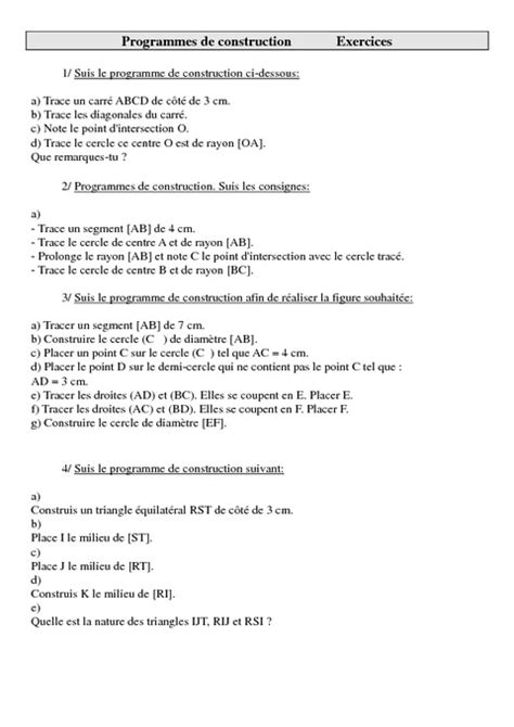 Programmes De Construction Cm2 Exercices Géométrie Cycle 3 Pass Education