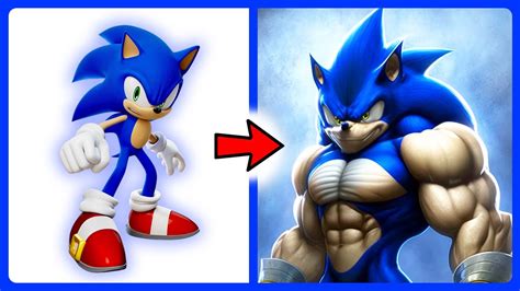 SONIC As MUSCLE All Characters YouTube