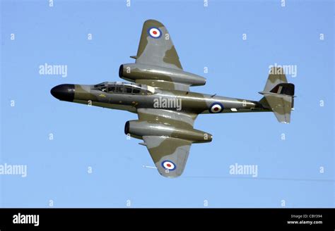 Gloster Meteor In Flight Stock Photo Alamy