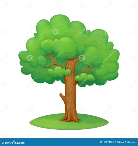 Cartoon Tree With Grass Stock Vector Illustration Of Grass