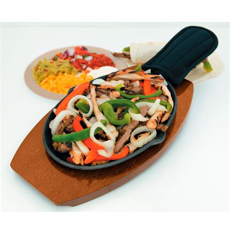 Mr Bar B Q Classic Prestige Cast Iron Fajita Platter Set Outdoor