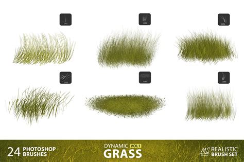 Grass Photoshop Brushes On Yellow Images Creative Store 133060