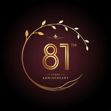 Premium Vector 81th Anniversary Logo Design With A Golden Number And