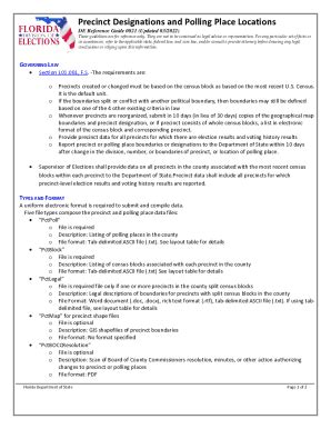 Fillable Online Precinct Designations And Polling Place Locations Fax