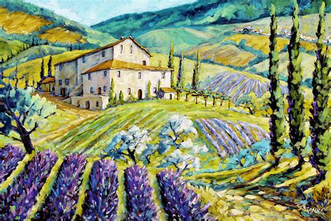 Lavender Hills Tuscany By Prankearts Fine Arts Painting By Richard T Pranke