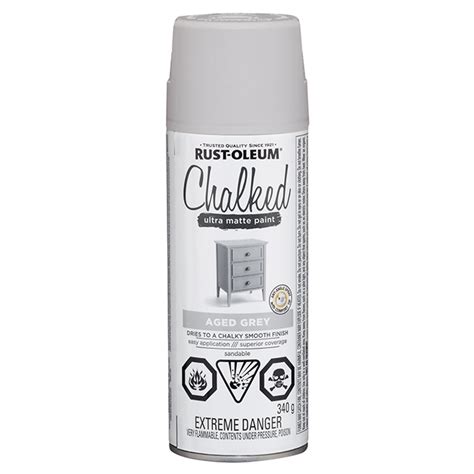 Rust Oleum 340 G Aged Grey Ultra Matte Aerosol Chalked Paint 302823