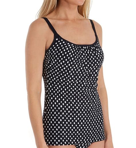 Fantasie Black White Santa Monica Scoop Neck Tankini Swim Top Us 34dd