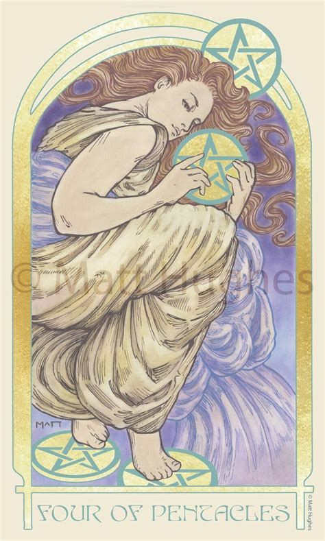 Of Pentacles Tarot Card From The Tarot Deck By Art Nouveau Artist