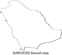 art print  saudi arabia political map vector logo illustration