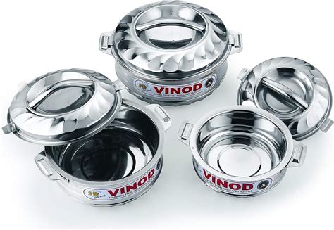 Vinod Stainless Steel Hot Cold Food Insulated Casserole Double Wall Hot Pot Jumbo Size