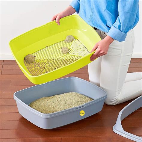 Cat Litter Tray Large Or Jumbo Grey Scoopless Sifting Toilet Box High Sided Xl Ebay