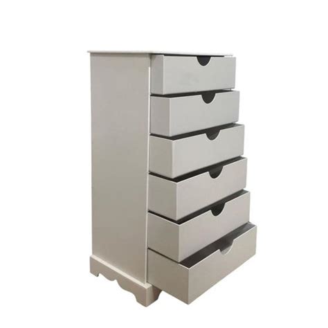 Cômoda Organizador Gaveteiro 6 Gavetas Branco Mdf Pintado Decorado