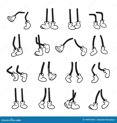 Cartoon Legs Set, Funny Cute Comic Drawing Stock Vector - Illustration of hand, drawn: 149951485