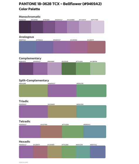 pantone   tcx bellflower color palettes colorxscom