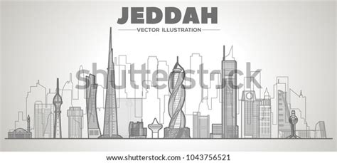 Jeddah Saudi Arabia Line Skyline Panorama Stock Vector (Royalty Free) 1043756521 | Shutterstock