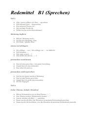 Redemittel B Doc Pdf Redemittel B Sprechen Teil Also Zuerst