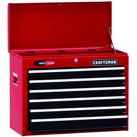 Craftsman 105807 26 Wide 6 Drawer Quiet Glide® Top Chest Red