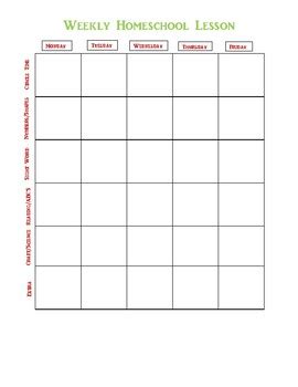 homeschool lesson plan template tutoreorg master  documents