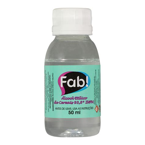 Álcool De Cereais Fab 50mL Cia das Embalagens