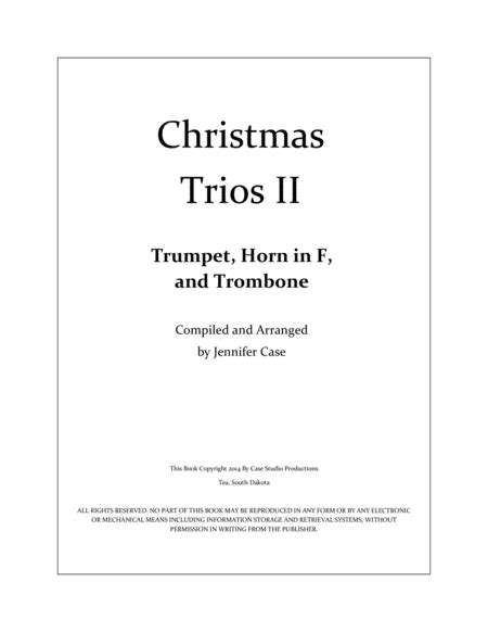 Christmas Trios Ii Trumpet Horn In F And Trombone Arr Jennifer