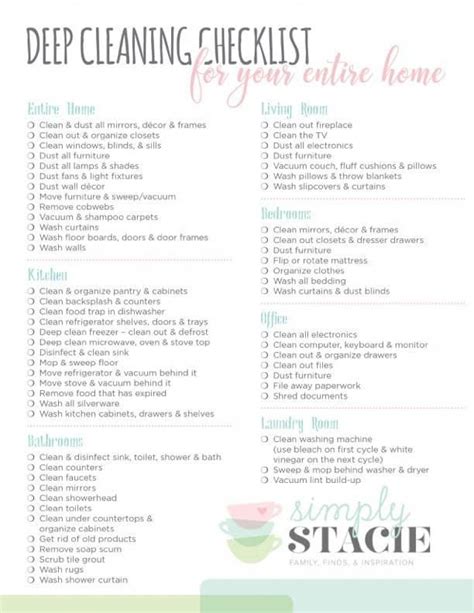 Grab A Free Copy Of The Printable Deep Cleaning Checklist For Your Entire Home And Get To