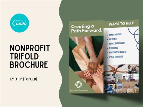 Nonprofit Trifold Brochure Impact Report Instant Download Digital