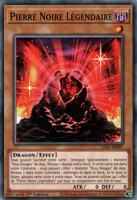 LDS1 FR007 Pierre Noire Légendaire Yu Gi Oh