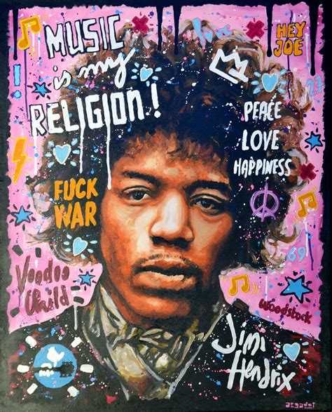 Portrait Of Jimi Hendrix Oil Painting On Canvas By Argadol Culture