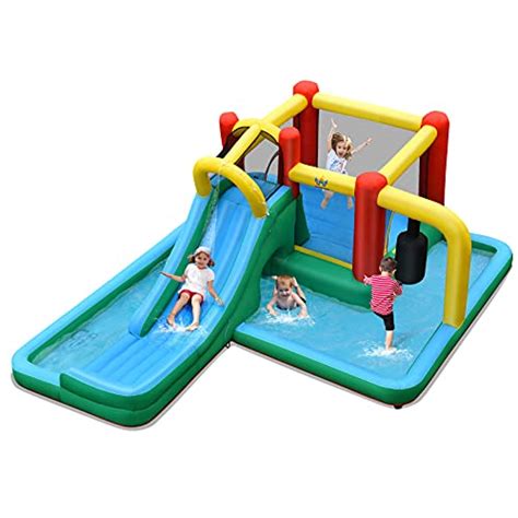 Goplus Ch Teau Gonflable Aire De Jeux Gonflable Zone Saut Escalade