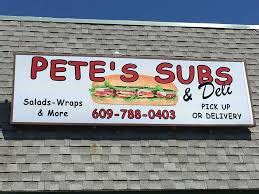 Pete S Subs Menu In Egg Harbor Township New Jersey Usa