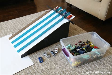 How to Make a Cardboard Box Race Track for Hot Wheels Cars - Frugal Fun ...