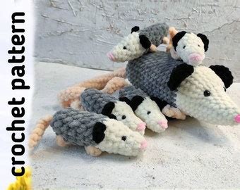 Opossum Crochet Patterns Amigurumi Plush Possum Pattern Etsy