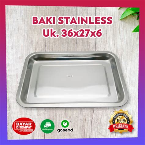 Jual NAMPAN STAINLESS 36 X 27 X 6 Cm STEEL BAKI STENLIS BAKING TRAY