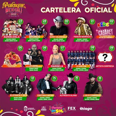 ANUNCIAN CARTELERA OFICIAL DEL PALENQUE FIESTAS DEL SOL 2022