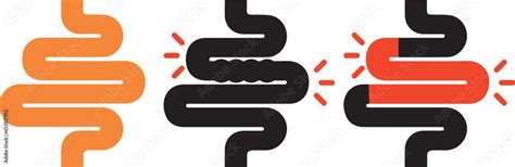 Colitis Gut Constipation Icon Abdominal Bloating Vector Stomach