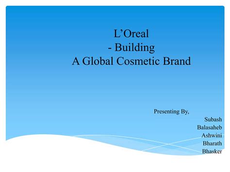 Loreal Case Study Ppt