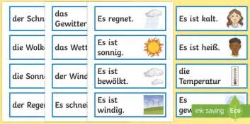 German Weather Flashcards German Vocabulary Resources