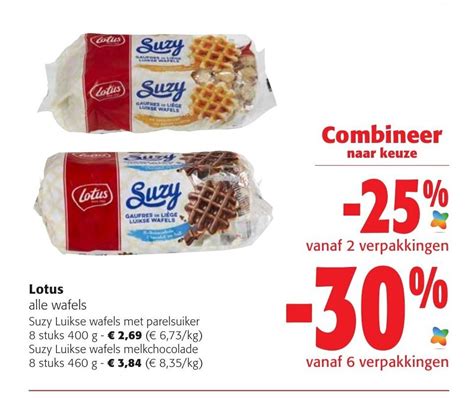 Lotus Alle Wafels Suzy Luikse Wafels Met Parelsuiker 8 Stuks 400g