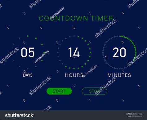 countdown website vector flat template digital stock vector royalty