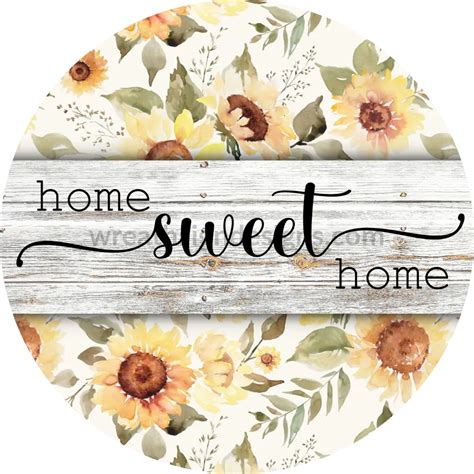 Home Sweet Home Vintage Sunflower Round Metal Sign Wreath Sign Designs